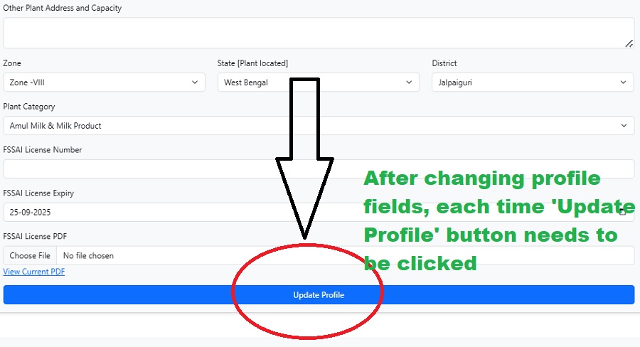 Update Profile Example